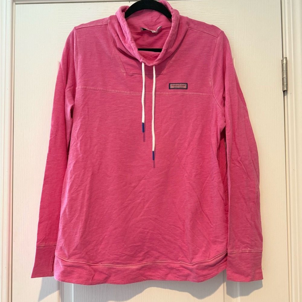 Vineyard Vines Pink Funnel Neck Sweatshirt
